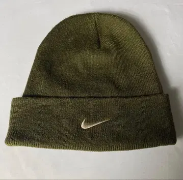 90s NIKE 원 포인트 자수 니트 모자 스우시 vintage N3