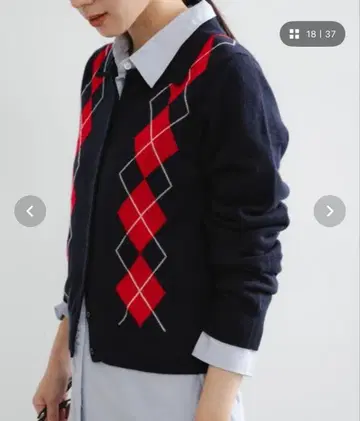 URBAN RESEARCH 아가일 셔츠 칼라 가디건