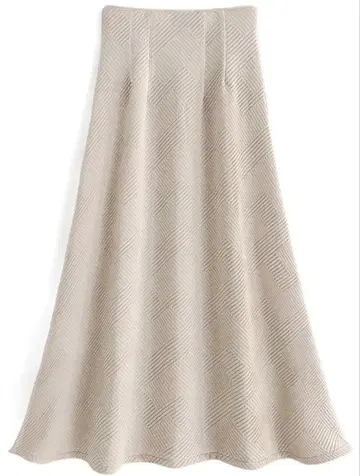 퀼트 자카드 플레어 롱 스커트[gm650] GRL