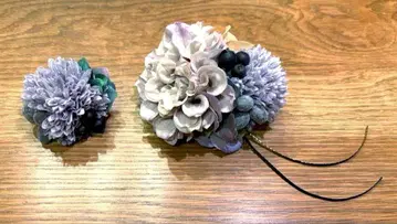 [ OURHOME ] 꽃다발 코사지 퍼플 대소 세트