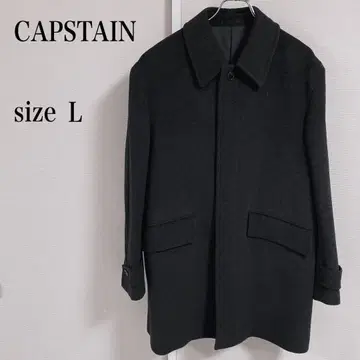 CAPSTAIN 다크 그레이 울 코트 사이즈 L 남성용
