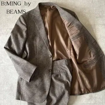 미사용급 정가 4만 4천엔 빔즈 셋업 수트 48 브라운 울