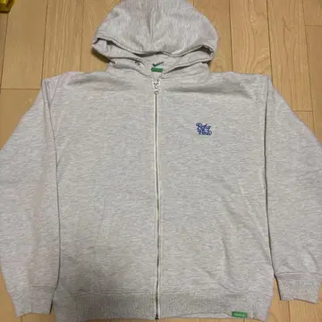 그레이 후드 부착 지퍼 후드티