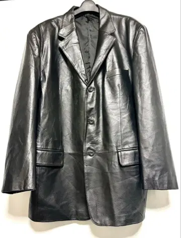 블랙 가죽 블레이저 3 버튼 천연 가죽 자켓 코트