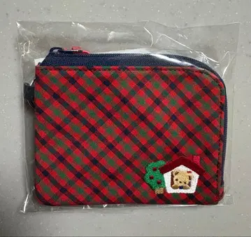 미사용 새상품 [파밀리아] 패스 케이스 빨간색 계열 체크