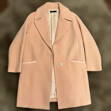 stunning lure 체스터 코트 울 퍼 사에코 벚꽃 핑크