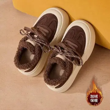 퍼 달린 브라운 스니커즈 24cm