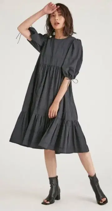 FRAY I.D 코튼 퍼프 원피스