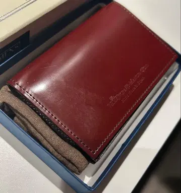 warmthcrafts manufactvre 남성용 명함지갑 와인 레드