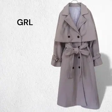 그레일 GRL 옷깃 2Way 벨트 포함 트렌치코트 롱 기장 멋쟁이 M