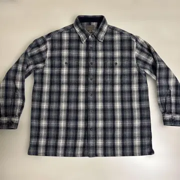 ST.JOHN'S BAY XL 플란넬 셔츠 네이비 화이트 좋은 배색