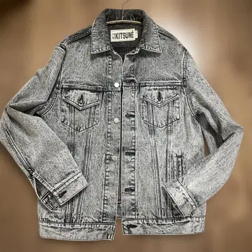 KITSUNE NBA 콜라보 데님 자켓 그레이