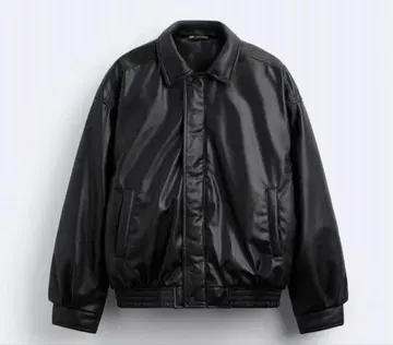 ZARA 블랙 봄버 가죽 자켓