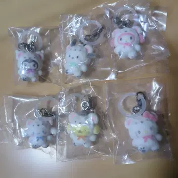 산리오 메지루시 액세서리 폭신폭신 스노우 컴플리트 컴프 세트 6개