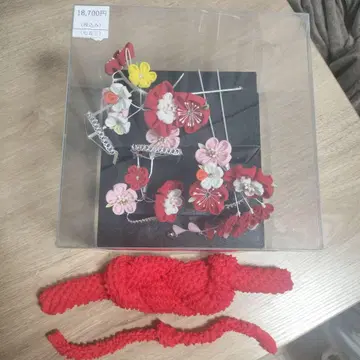 머리 장식 시치고산 7세 핑크, 빨간색 5세트