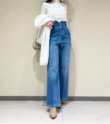 SNIDEL 하이웨스트 플레어 데님 팬츠