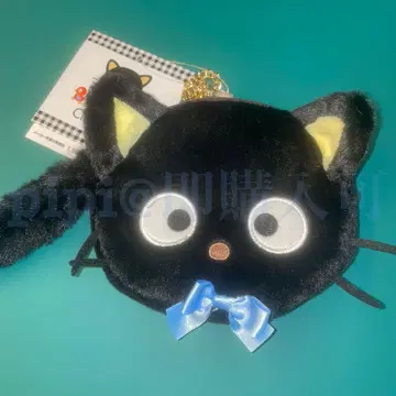 초코캣 페이스형 파우치 산리오 고양이 모임