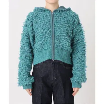 B.C STOCK 루프 부클레 후드 니트 블루종