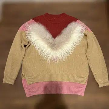 MissAdora 비즈 장식 퍼 니트 스웨터