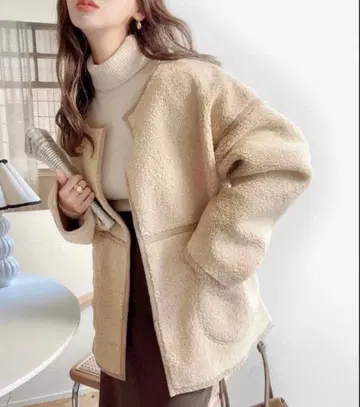 CLASSICAL ELF 클래식 엘프 보아 자켓 아이보리 M