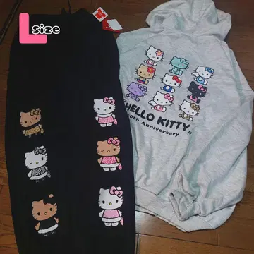 새상품 헬로키티 후드티 맨투맨 팬츠 셋업 복주머니 트레이닝복