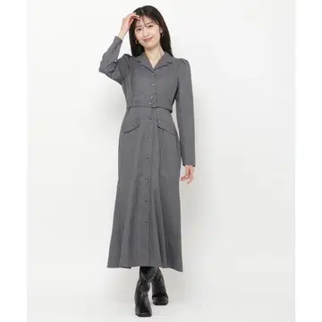 2024AW 파워숄더 테일러 칼라 원피스