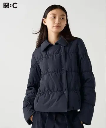 유니클로C 다운 숏 자켓 네이비 XL 사이즈