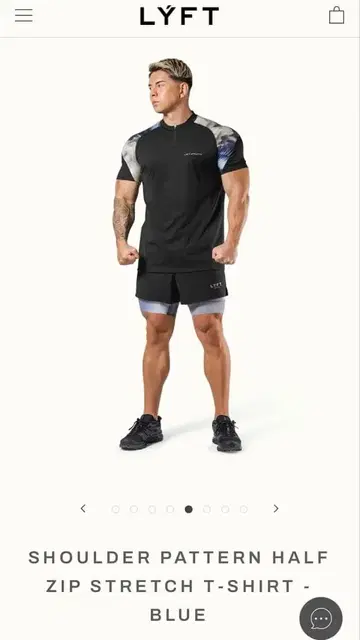 LYFT SHOULDER PATTERN HALF ZIP T-SHIRT