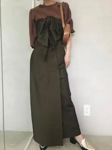 Ameri 더블 리본 베어 드레스