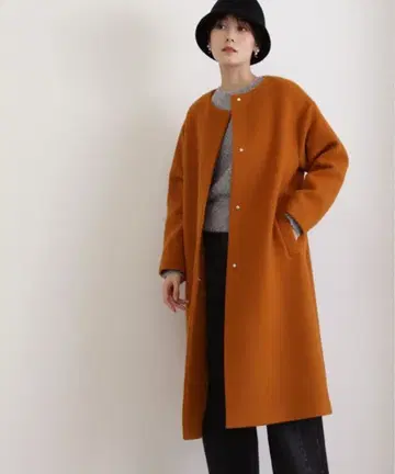 N. JAPAN FABRIC 오렌지 롱 코트