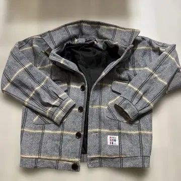 울 혼방 그레이 계열 체크 자켓 미키하우스