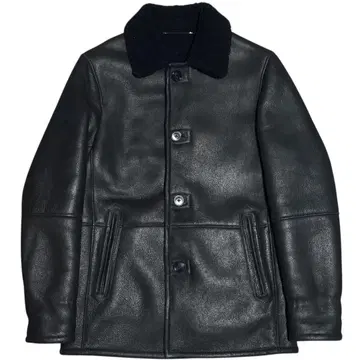 희소 HUGO BOSS 무스탕 양가죽 가죽 자켓 블랙 사이즈 44