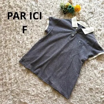 팰리시 반팔 피케 셔츠 보더 무늬 자수 로고 네이비/화이트 F