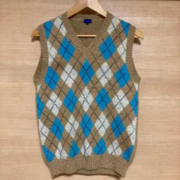 BEANS 아가일 무늬 베스트 M