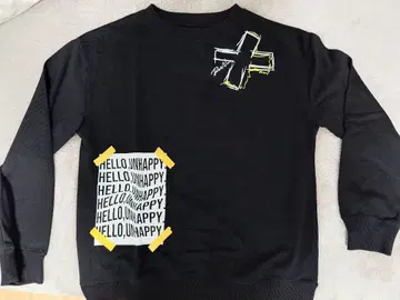 ReoNa 풀오버 맨투맨 블랙 L 사이즈