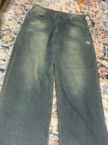 다크 블루 와이드 레그 데님 중고