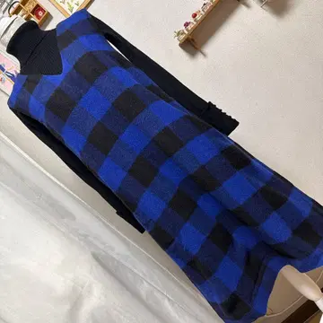 CHILWOMAN 오버롤 스커트 슬리브리스 원피스 블랙 x 블루 계열