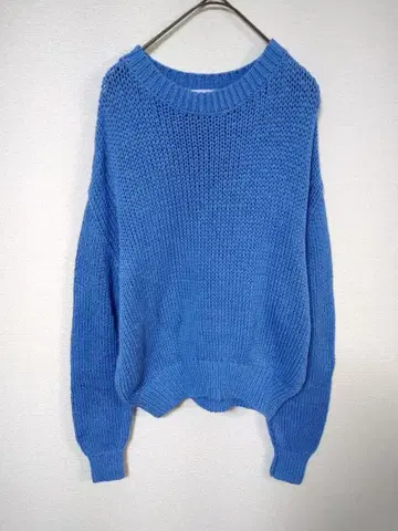 23구 니트 스웨터 여성용 M~L 38 표기 파란색 면 100%