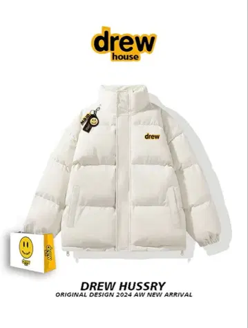 Drew Hussry 화이트 다운 자켓 NEW