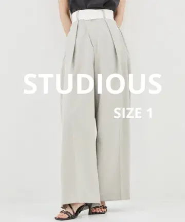 [STUDIOUS] 비대칭 프론트 트라우저 팬츠