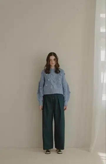 pinue 턱 스티치 데님 팬츠