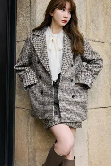 herlipto Hemingway Check Tweed Skirt