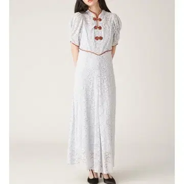 LILY BROWN 코튼 터치 레이스 차이나 드레스