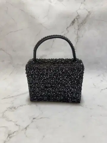 PECHINCHAR 비즈 장식 블랙 박스형 파티 백