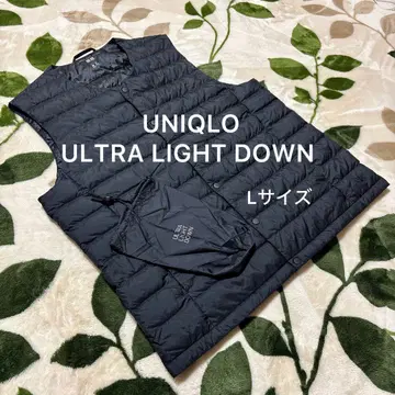 유니클로 울트라 라이트 다운 컴팩트 베스트 L 블랙 수납 봉투 포함