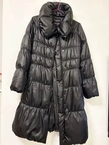 블랙 롱 다운 코트