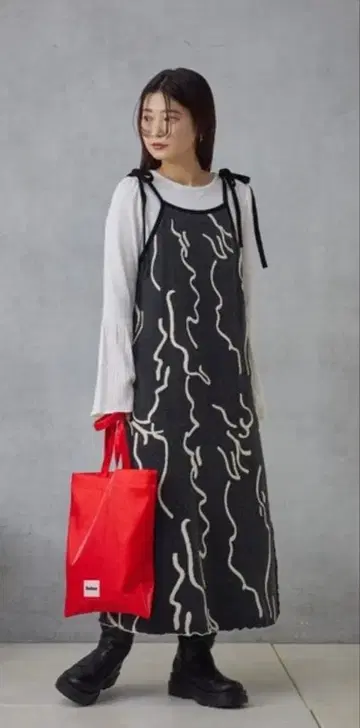 카스타네 자카드 니트 원피스