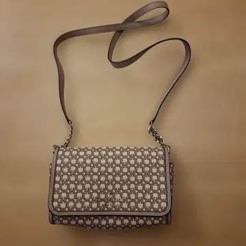 기하학 패턴 베이지 숄더백