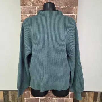 clear 클리어 니트 그린 스웨터 하이넥 긴팔 프리 사이즈