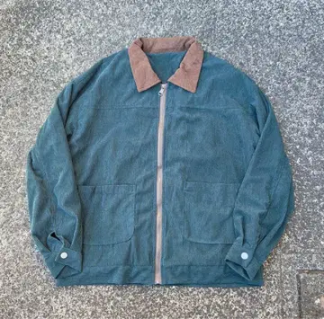 코듀로이 그린 집업 자켓